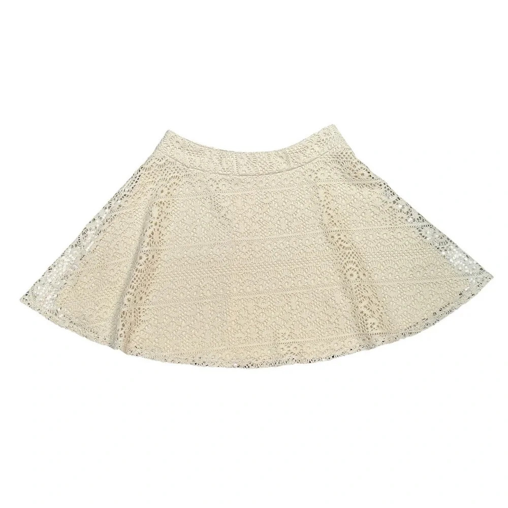 Poetry Cottagecore CREAM Lace Mini Skirt Sz  Medium Skirt